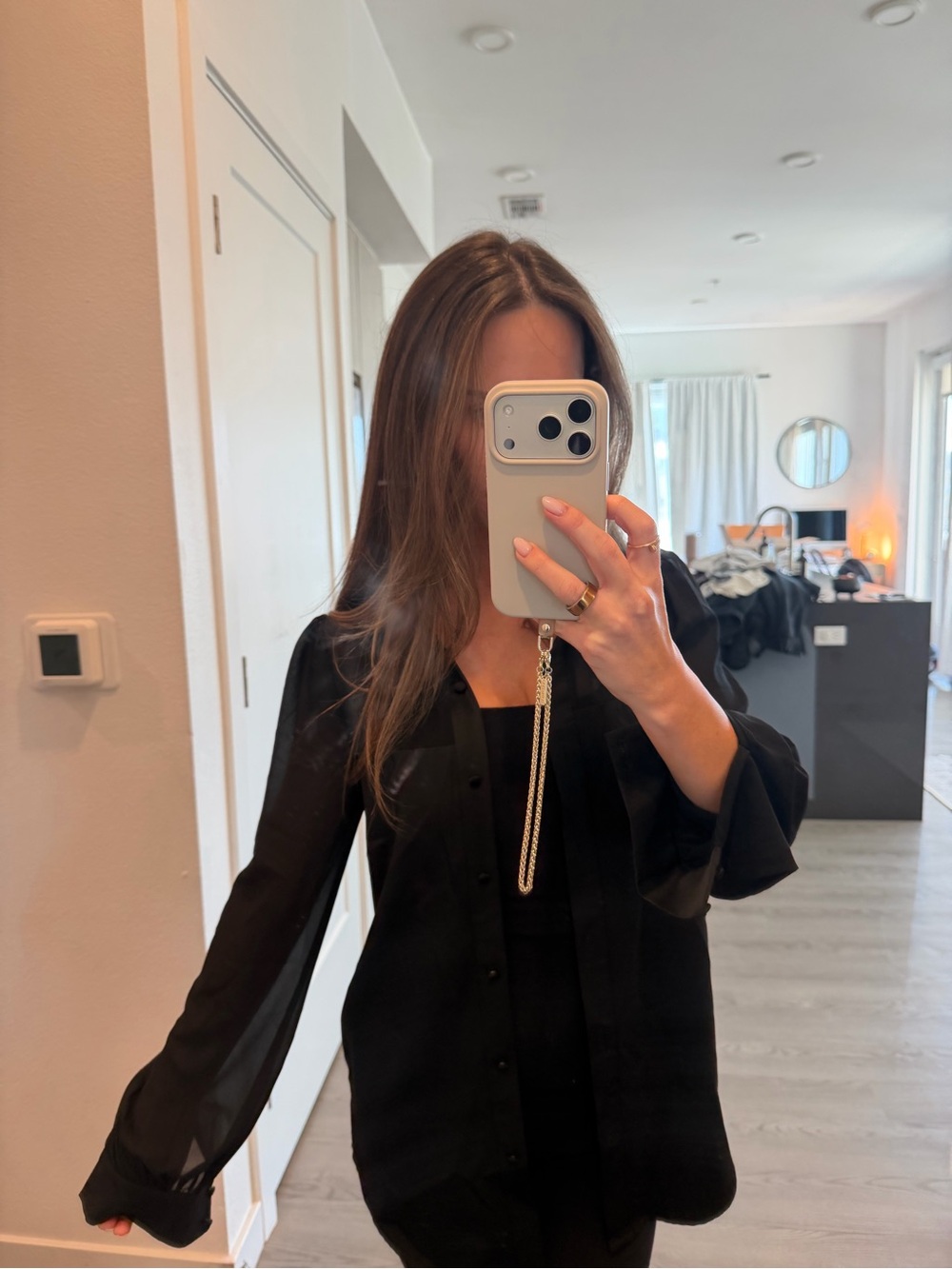 Camila Coelho Black Sheer Button-Front Blazer